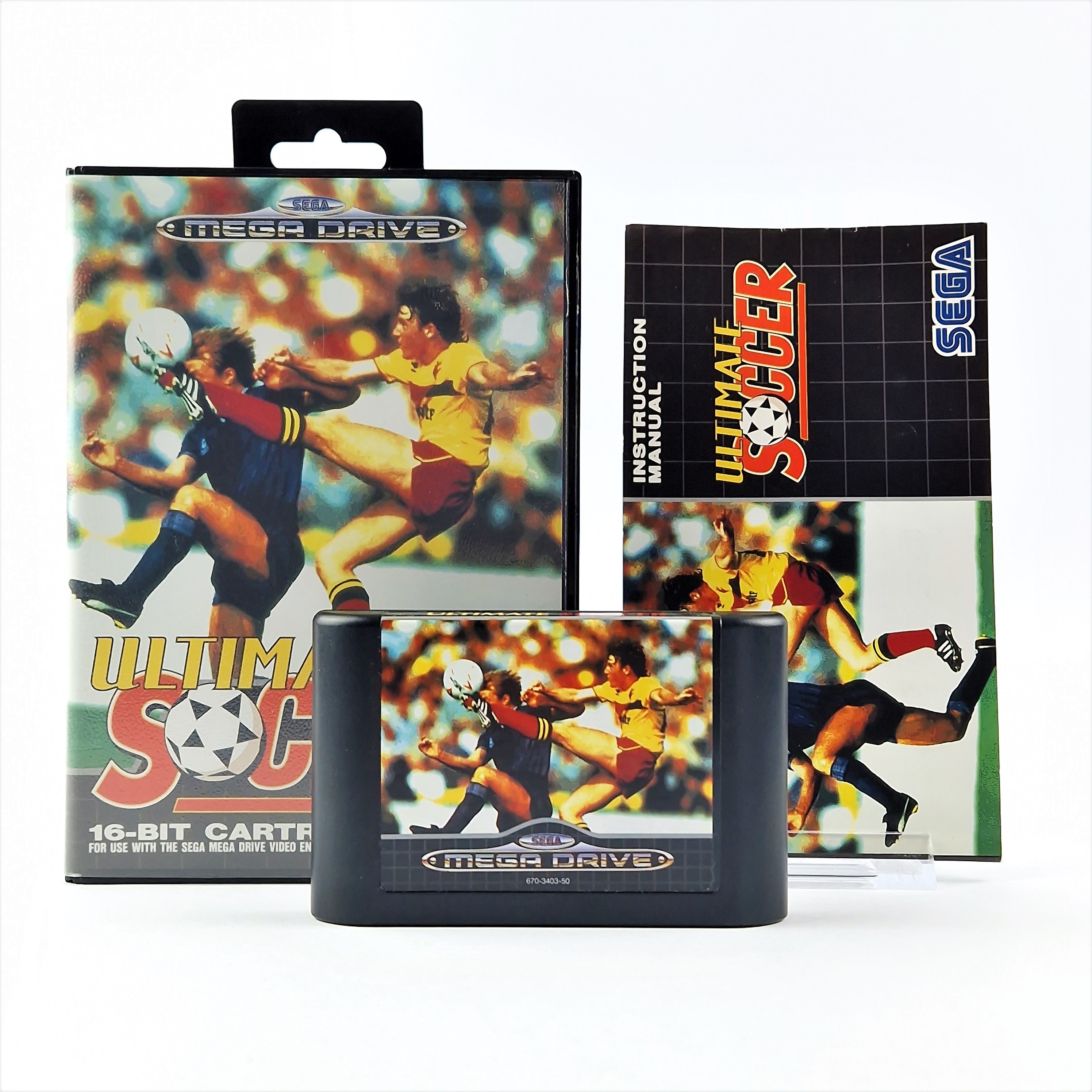 Sega Mega Drive Game: Ultimate Soccer - OVP Instructions Module | 16-b