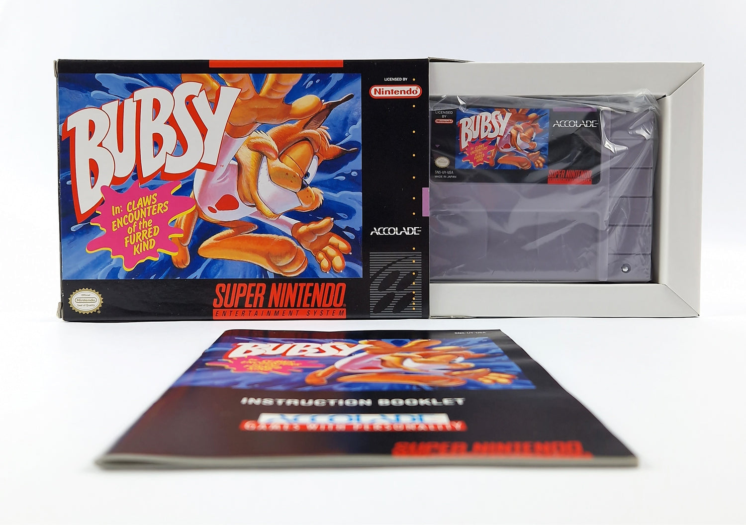 Super Nintendo game: BUBSY - OVP instructions module | SNES NTSC-U/C USA Game