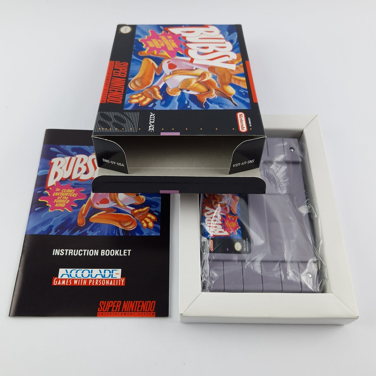 Super Nintendo game: BUBSY - OVP instructions module | SNES NTSC-U/C USA Game