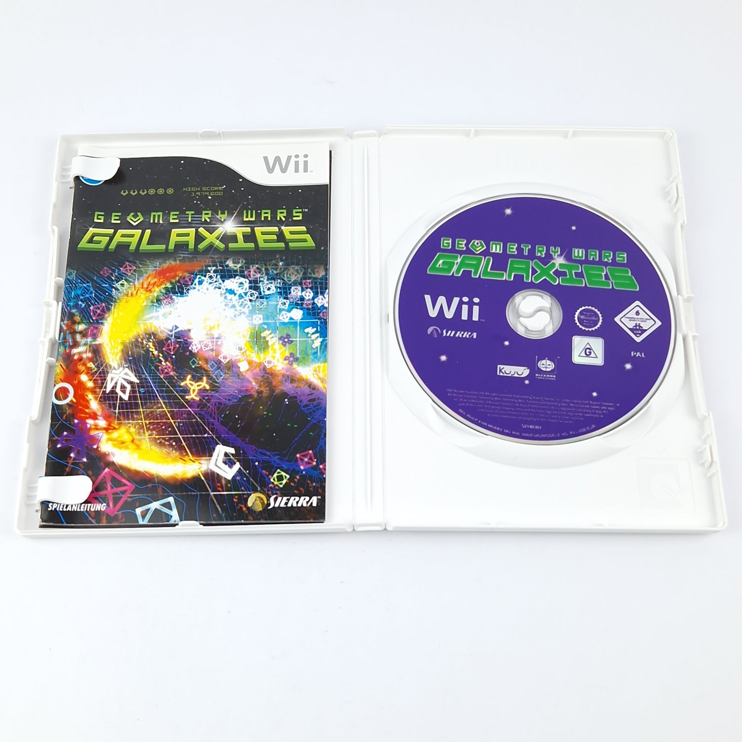 Nintendo Wii Game: Geometry Wars Galaxies - OVP Instructions CD Pal