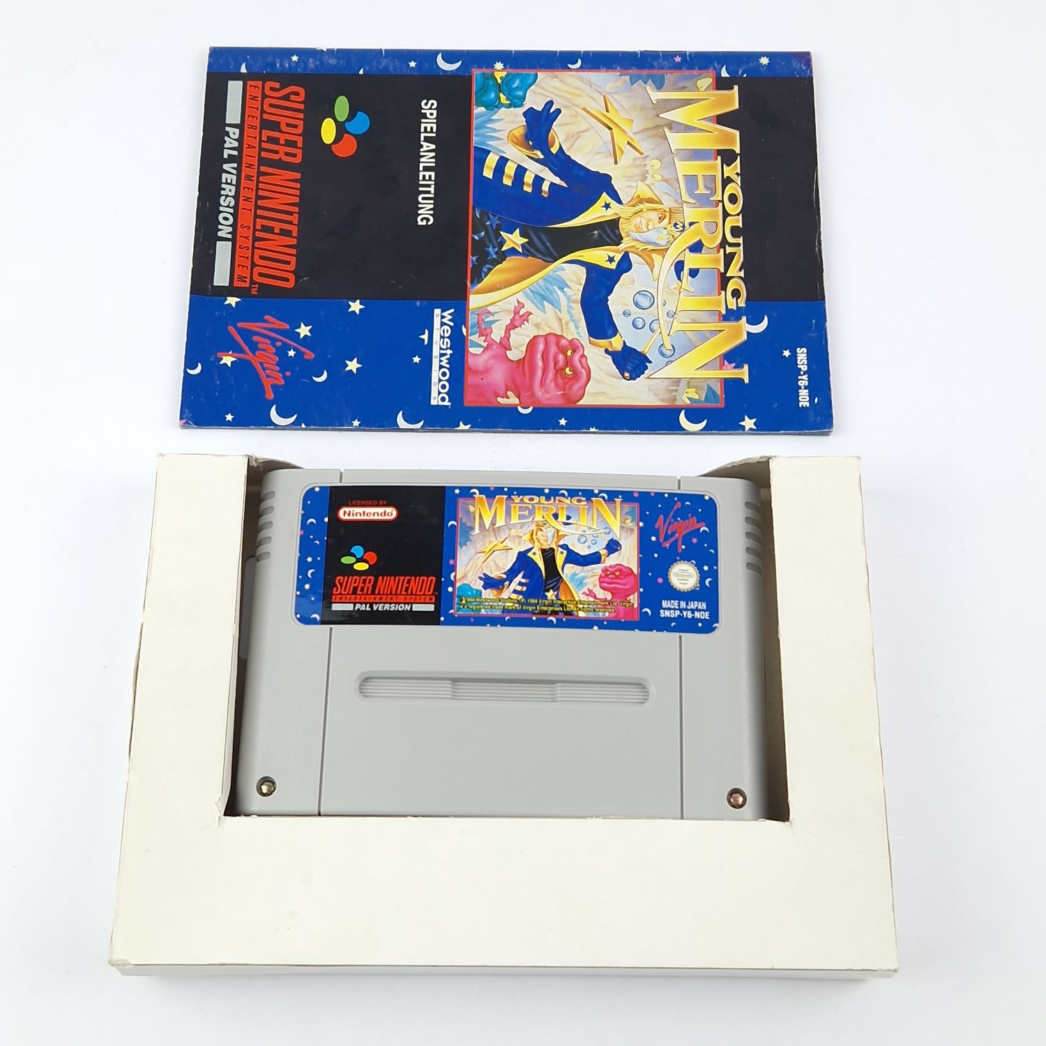 Super Nintendo game: Young Merlin - OVP instructions module | SNES Pal Game