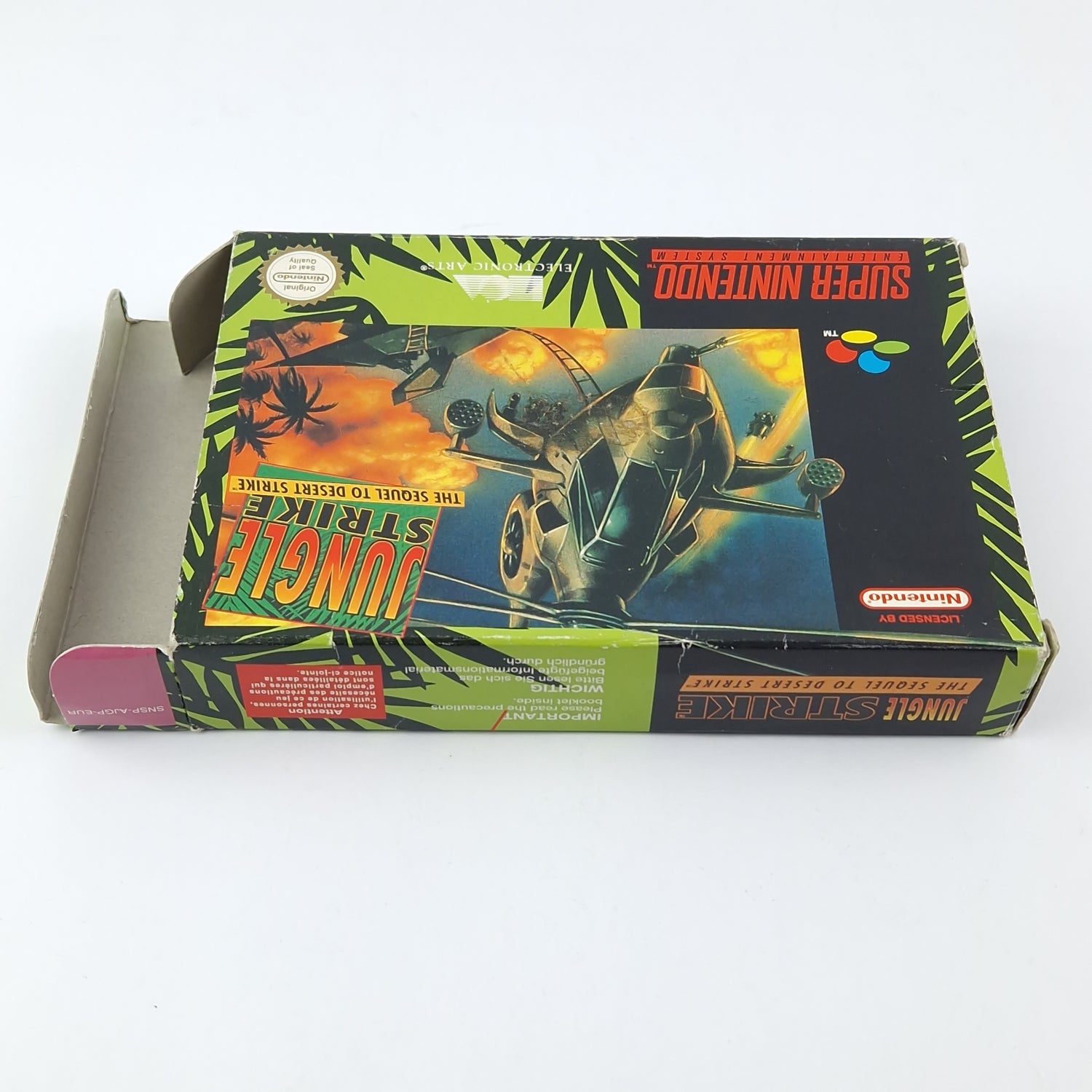 Super Nintendo Game: Jungle Strike The Sequel to Desert Strike - SNES OVP PAL