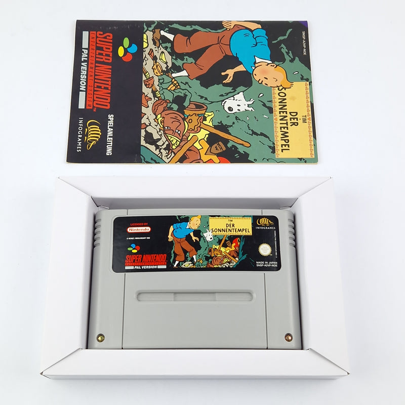 Super Nintendo Game: Tintin The Sun Temple - Original Packaging Instructions Module SNES