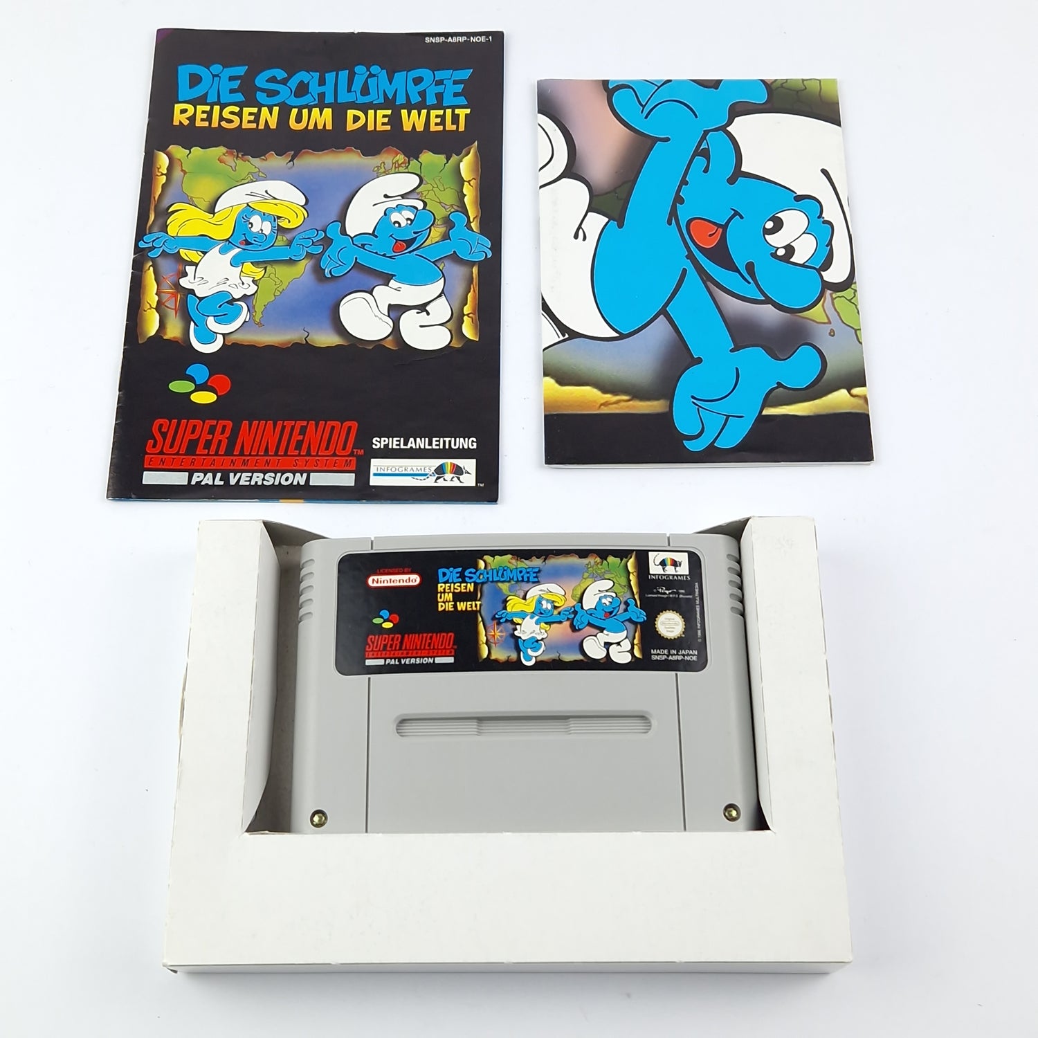 Super Nintendo Game: The Smurfs Travel the World OVP Instructions Module SNES