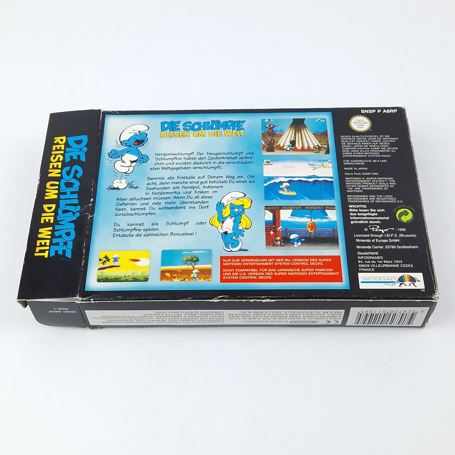 Super Nintendo Game: The Smurfs Travel the World OVP Instructions Module SNES