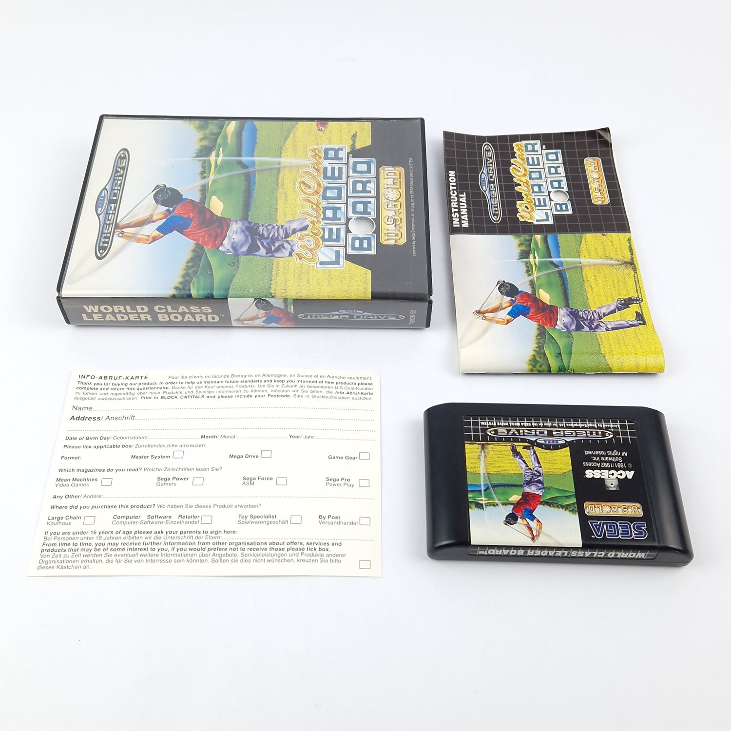 Sega Mega Drive Spiel : World Class Leader Board - OVP Anleitung Modul PAL MD