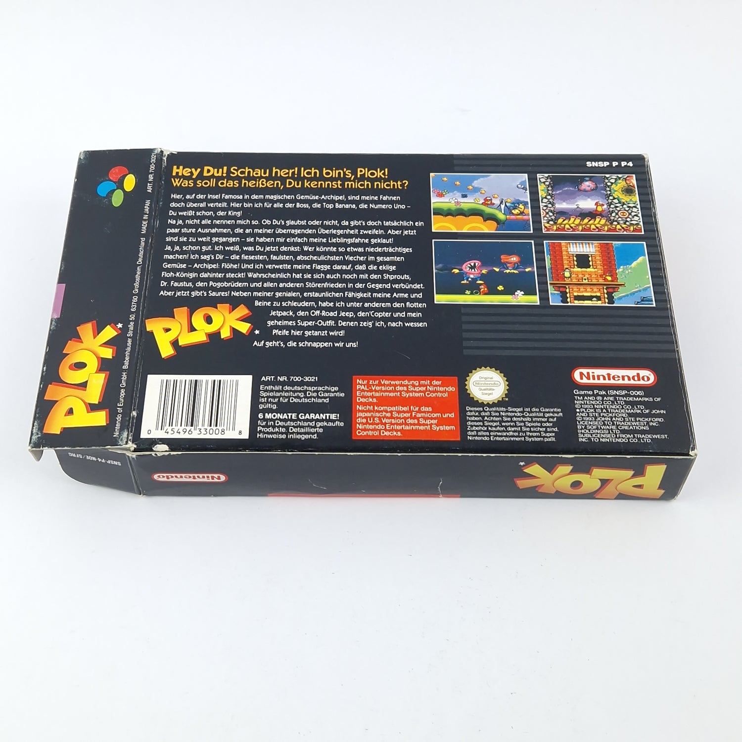 Super Nintendo Spiel :  Plok - OVP Anleitung Modul | Snes Pal Game