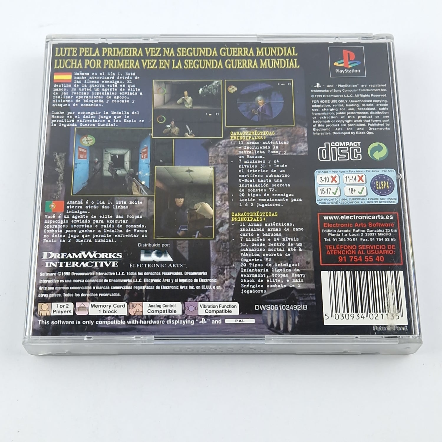 Playstation 1 Spiel : Medal of Honor - Sony PS1 PSX  OVP Anleitung CD PAL ESP