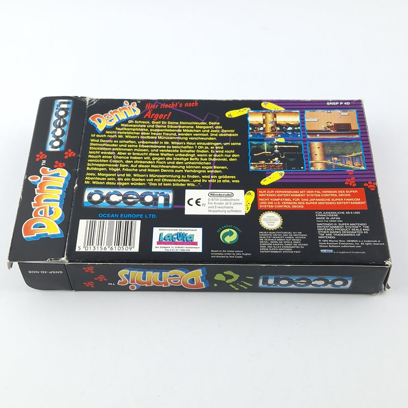 Super Nintendo game: Dennis - original packaging instructions module | SNES PAL