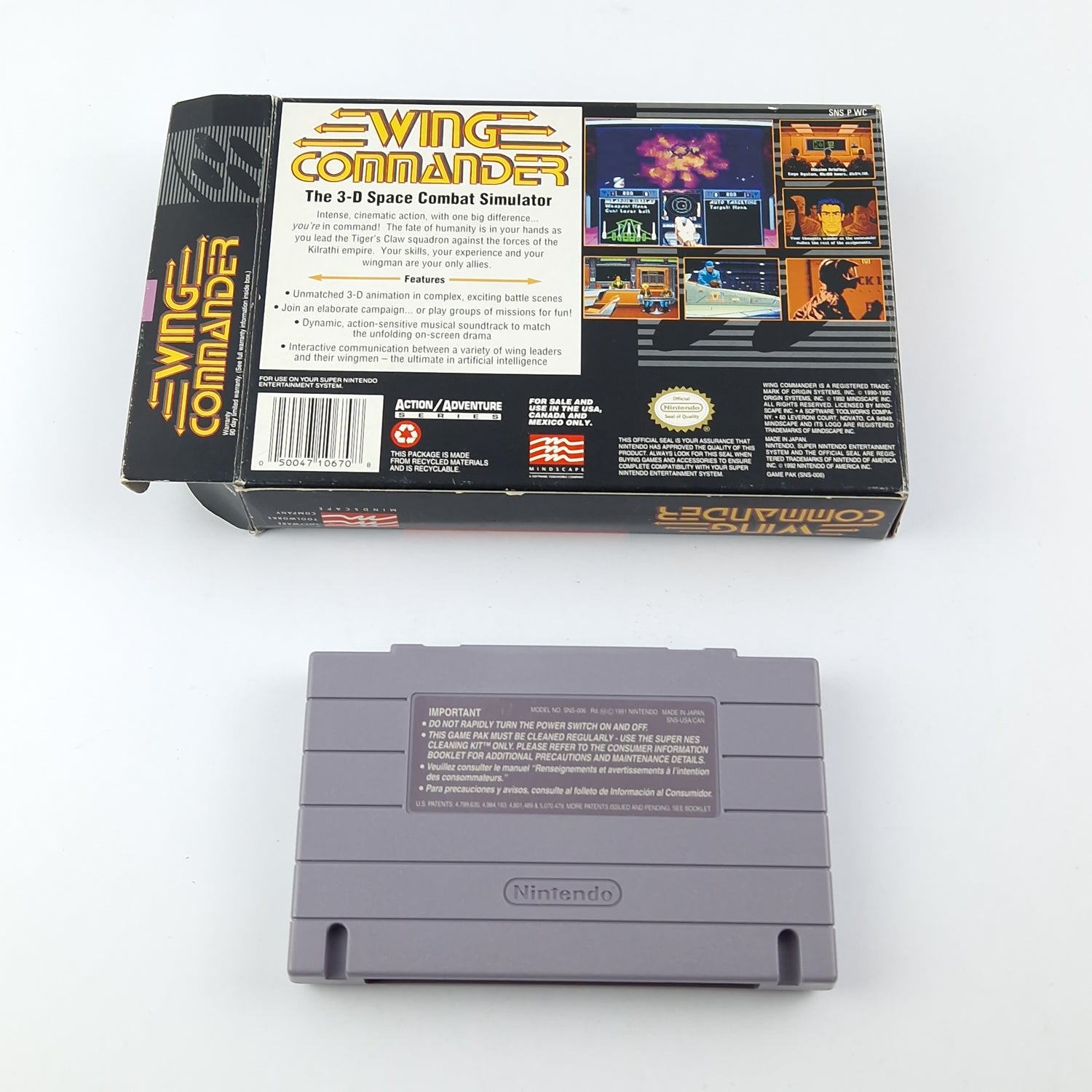 Super Nintendo game: Wing Commander - original packaging SNES USA