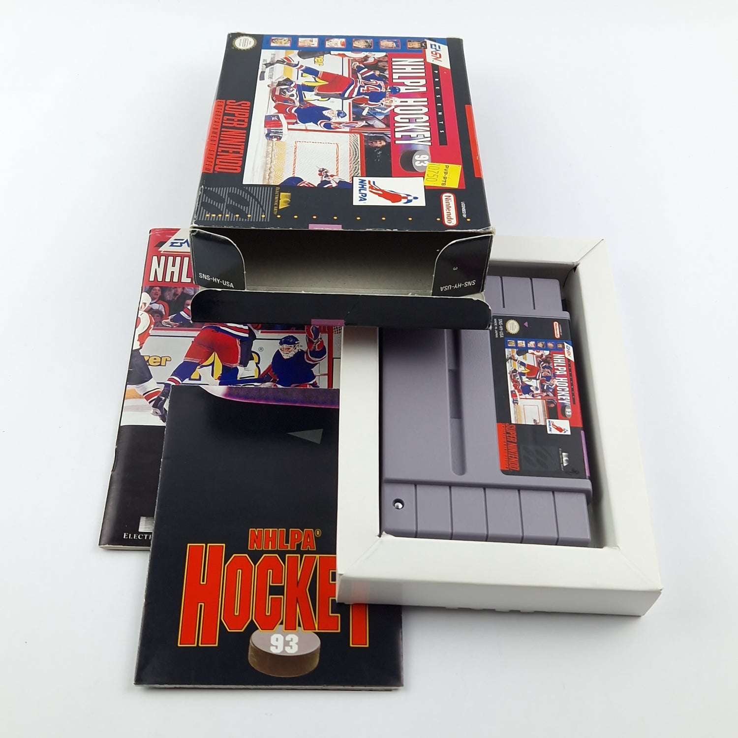 Super Nintendo Spiel : NHLPA Hockey 93 - OVP Anleitung Modul SNES Icehockey USA