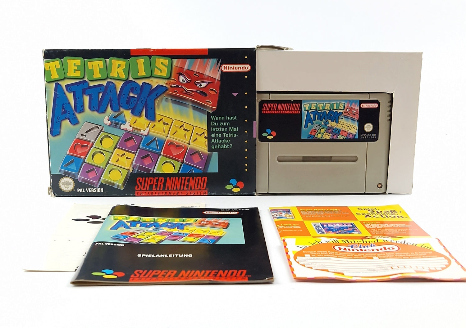 Super Nintendo game: Tetris Attack - OVP instructions module / SNES cartridge PAL