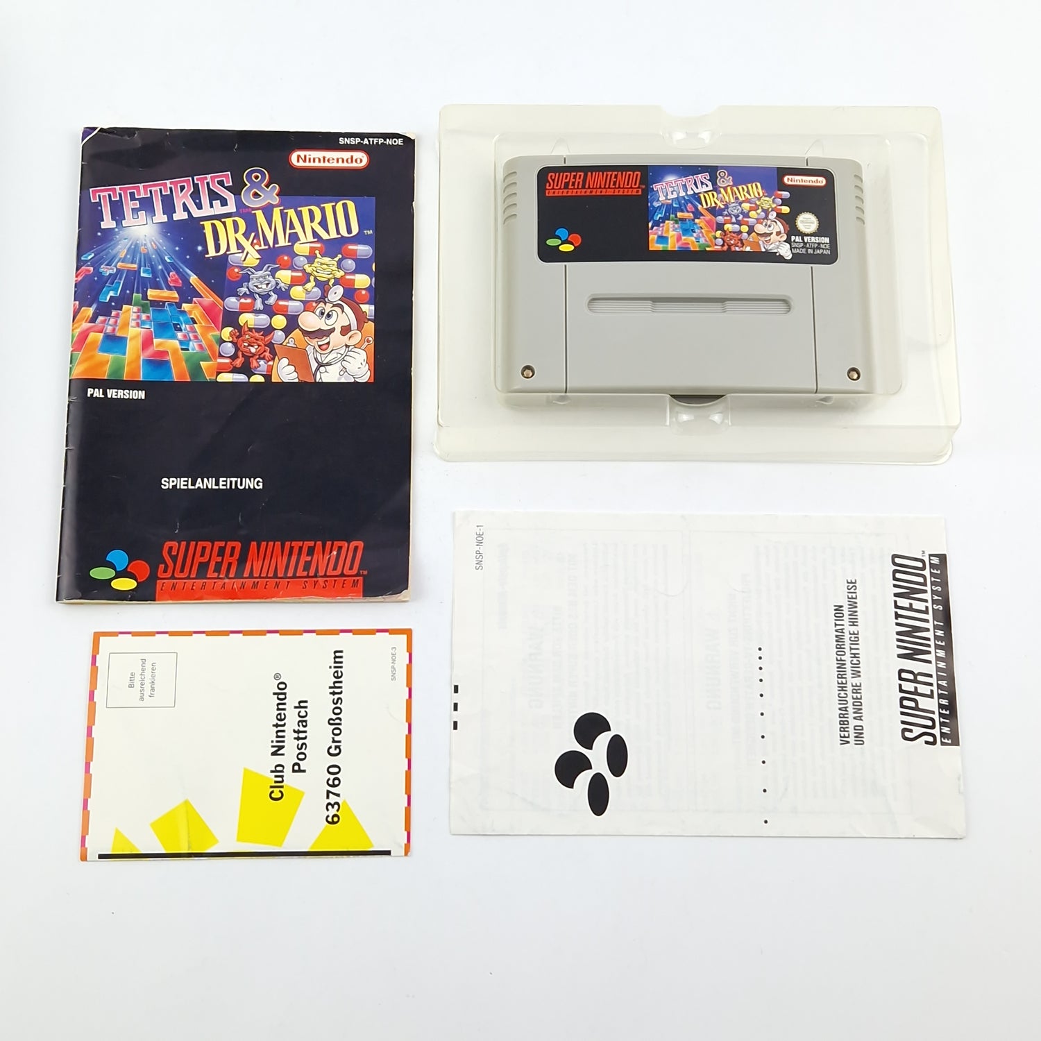 Super Nintendo Game: Tetris & Dr. Mario - OVP instructions module SNES cartridge