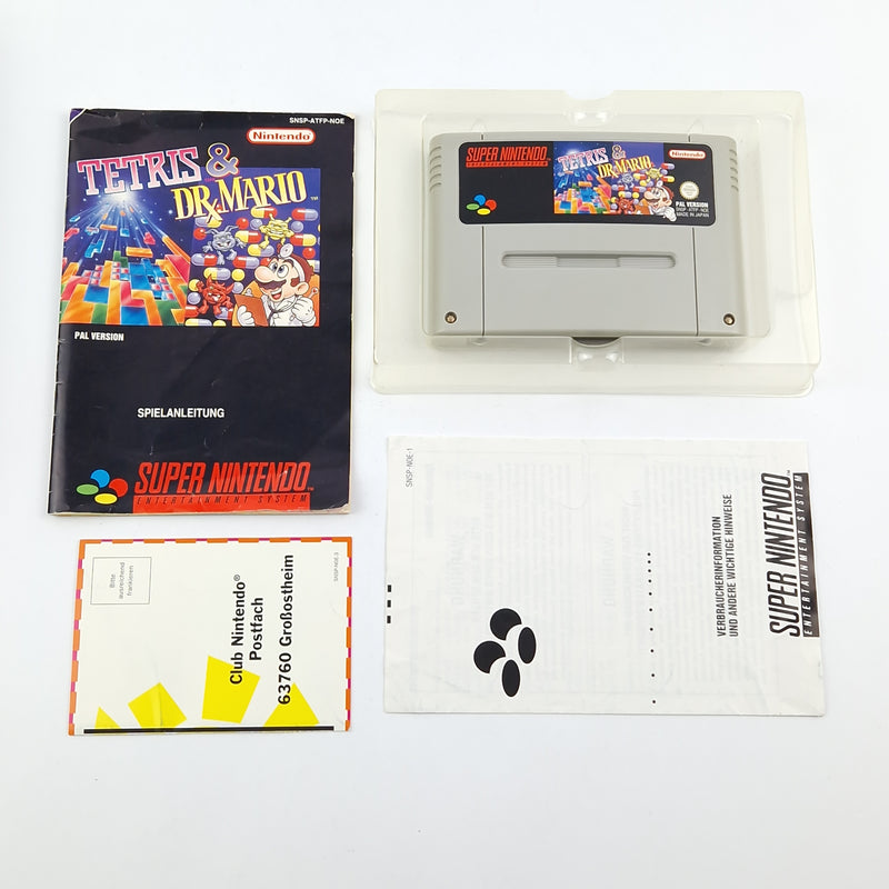 Super Nintendo Game: Tetris &amp; Dr. Mario - OVP instructions module SNES cartridge