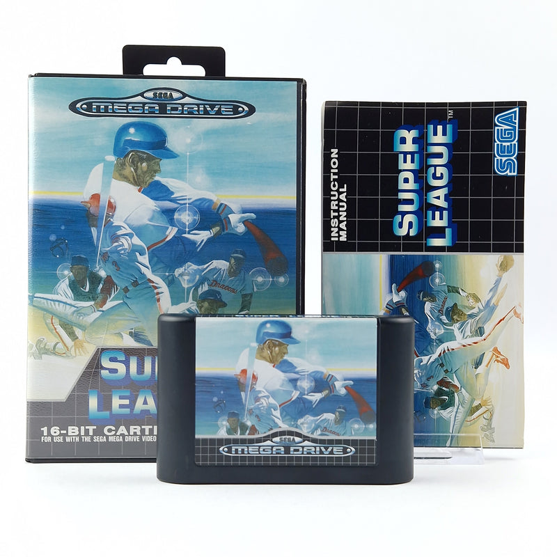 Sega Mega Drive Game: Super League - Module Instructions OVP cib / PAL Cartridge