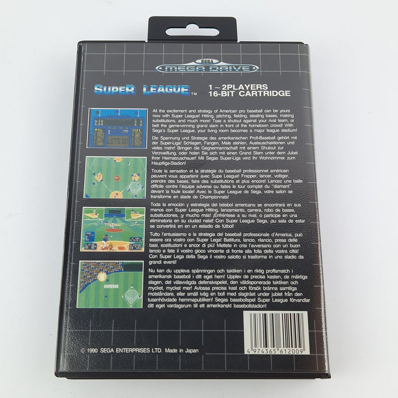 Sega Mega Drive Game: Super League - Module Instructions OVP cib / PAL Cartridge