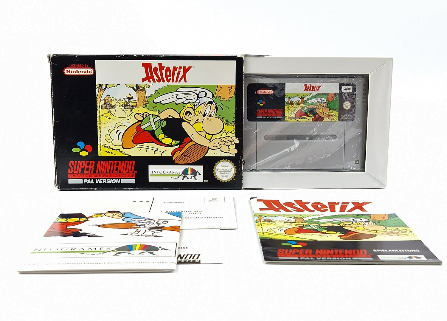 Super Nintendo Game: Asterix + Poster - Module Instructions OVP / SNES Pal Game