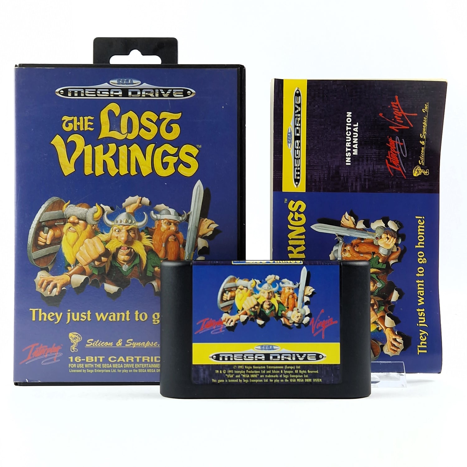 Sega Mega Drive Game: The Lost Vikings - Module OVP Instructions cib /