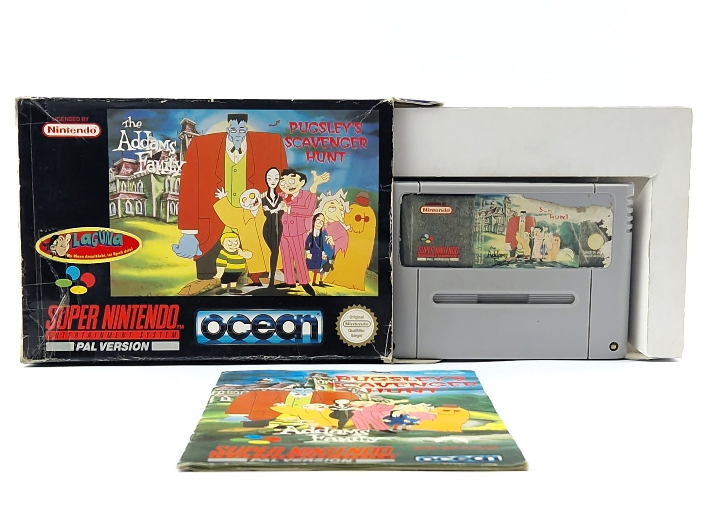 Super Nintendo Spiel : The Addams Family Pugsleys Scavenger Hunt - OVP PAL NOE