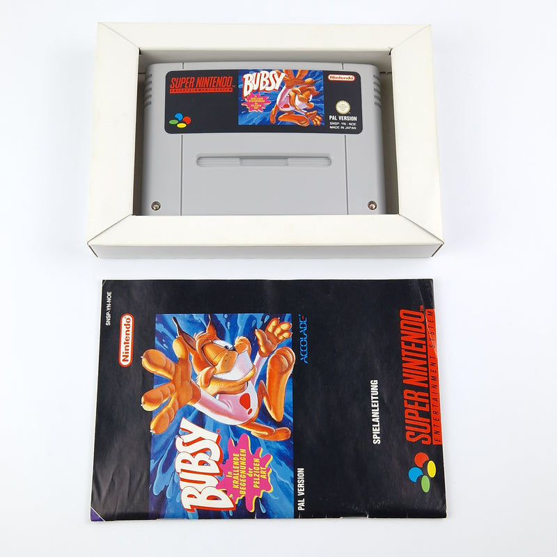 Super Nintendo Game: BUBSY - Module Instructions OVP cib / SNES PAL NOE