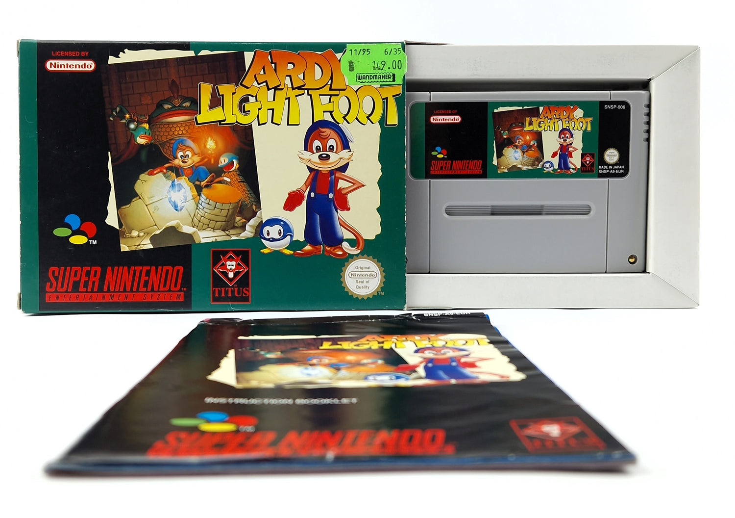 Super Nintendo Spiel : Ardy Light Foot - Modul Anleitung OVP / SNES OVP PAL EUR