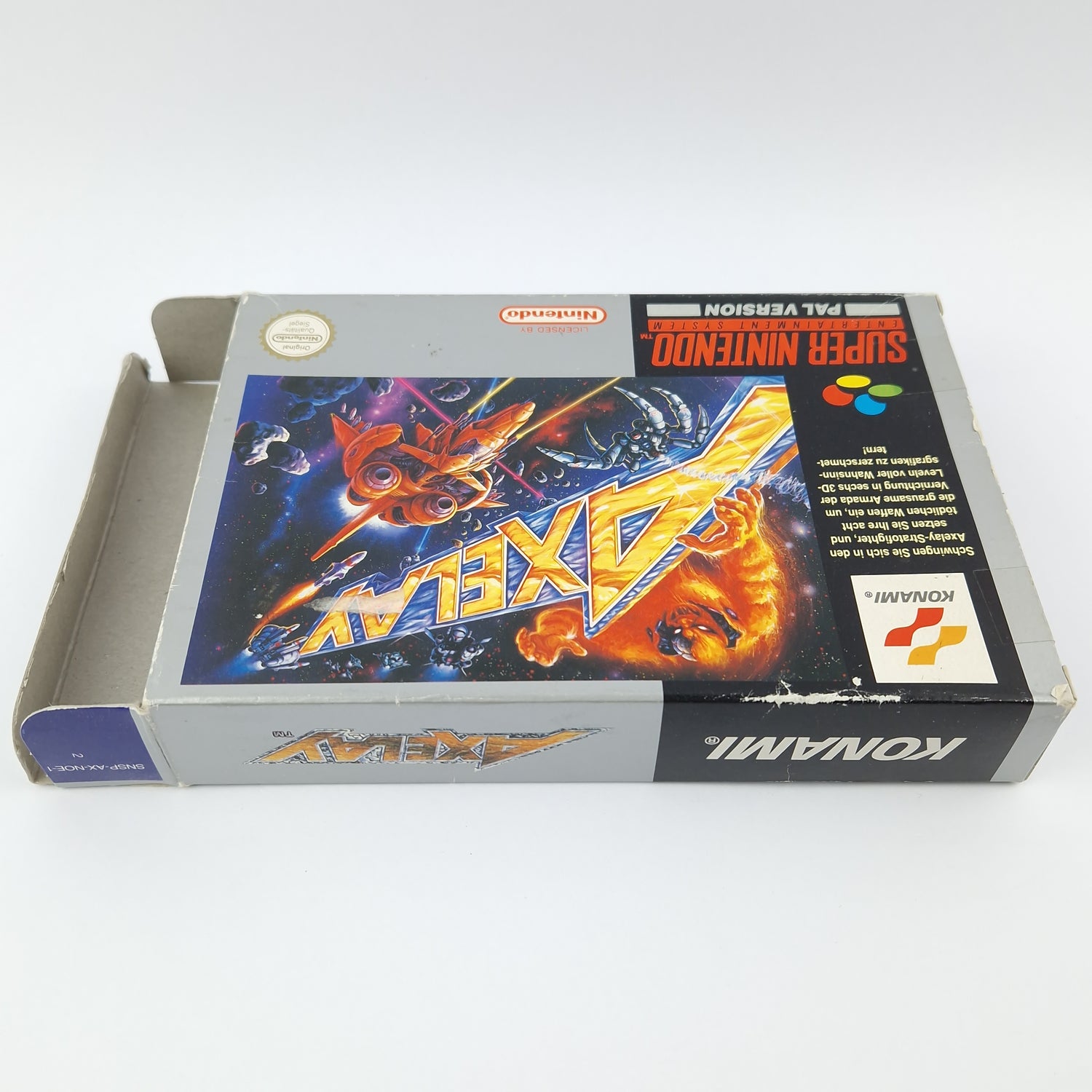 Super Nintendo Game: Axelay - Module Instructions OVP cib / SNES PAL NOE-1