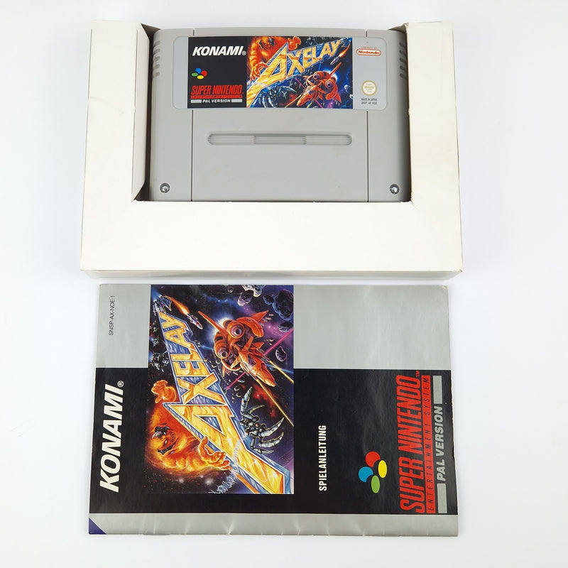 Super Nintendo Game: Axelay - Module Instructions OVP cib / SNES PAL NOE-1