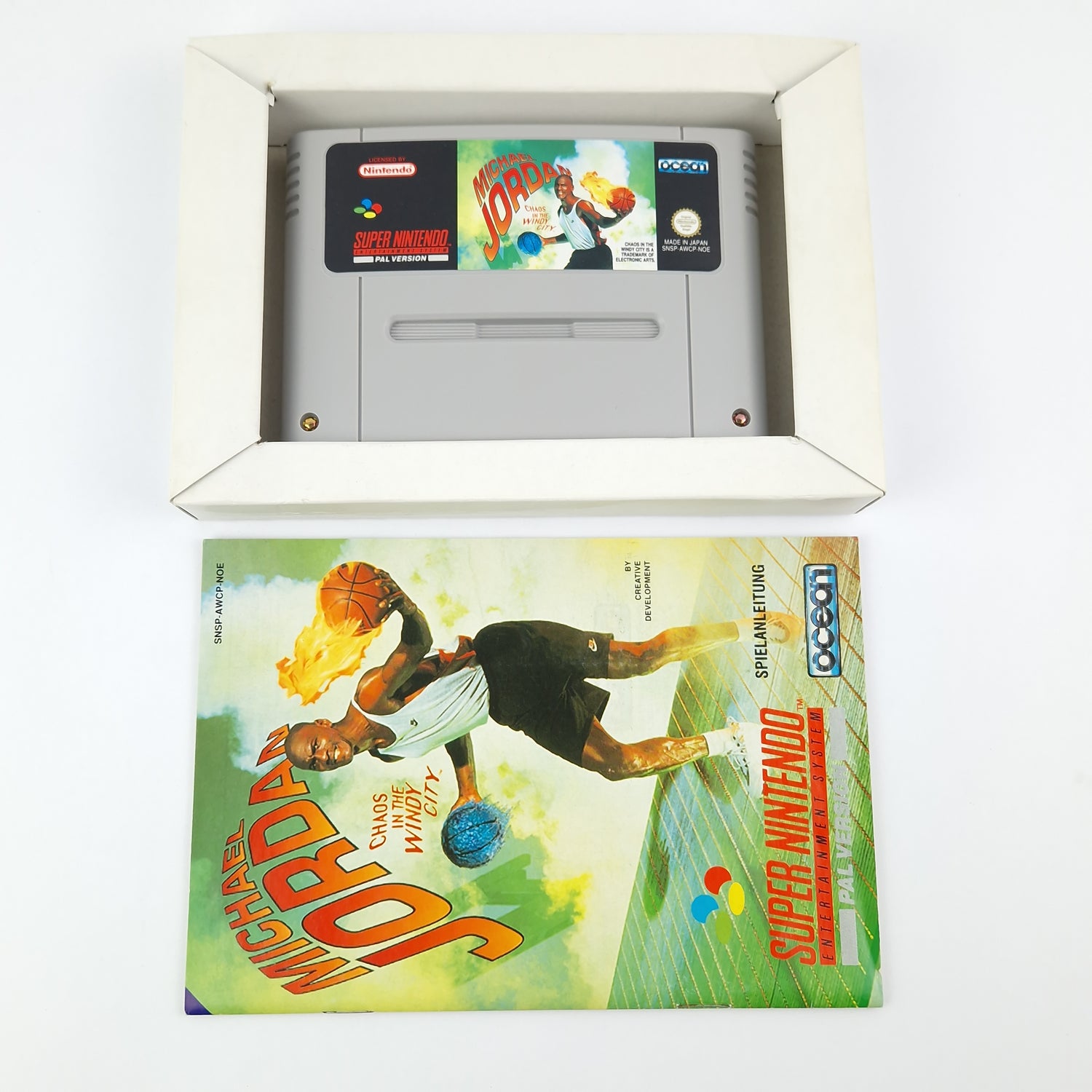 Super Nintendo Spiel : Michael Jordan - Modul Anleitung OVP cib  SNES Basketball