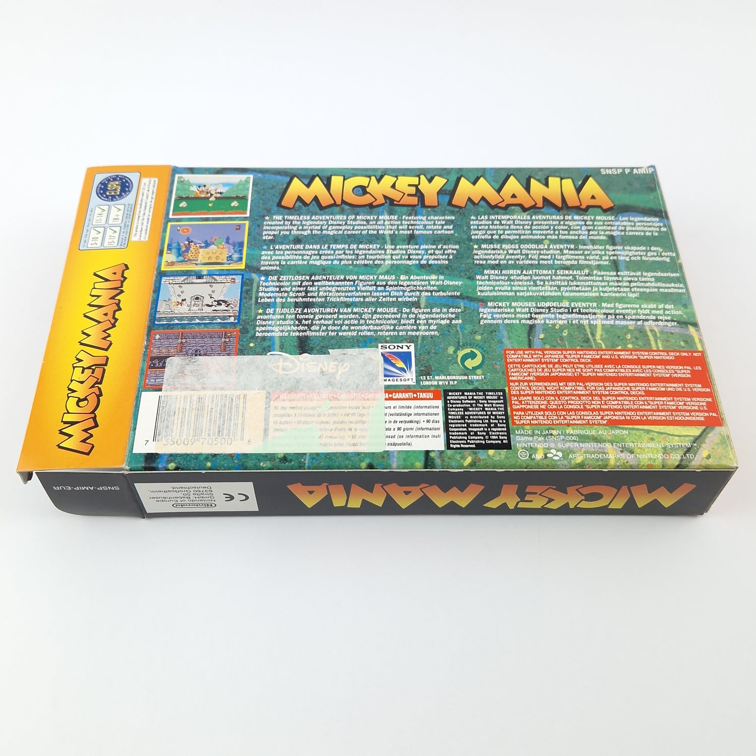 Super Nintendo Game: Mickey Mania - Module Instructions OVP cib / SNES PAL EUR