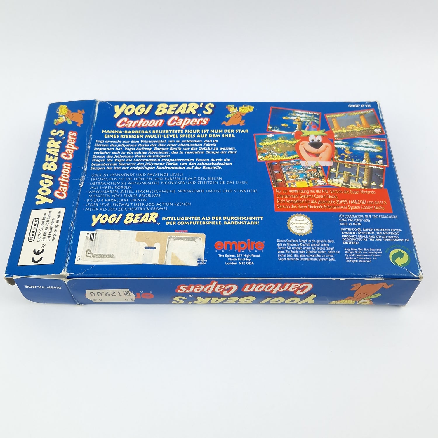 Super Nintendo Game: Yogi Bear's Cartoon Capers - Module Instructions OVP SNES NOE