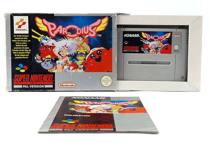 Super Nintendo Game: Parodius - Module Instructions OVP cib / SNES PAL NOE