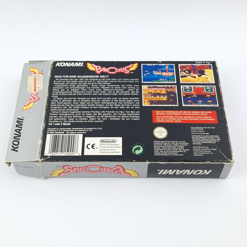 Super Nintendo Game: Parodius - Module Instructions OVP cib / SNES PAL NOE