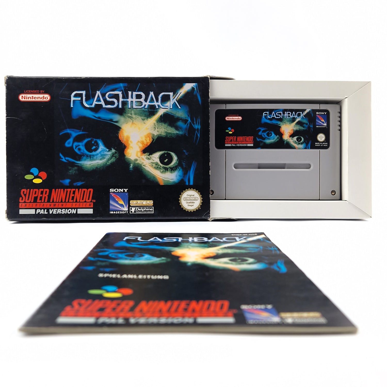 Super Nintendo Game: Flashback - Module Instructions OVP cib / SNES PAL NOE