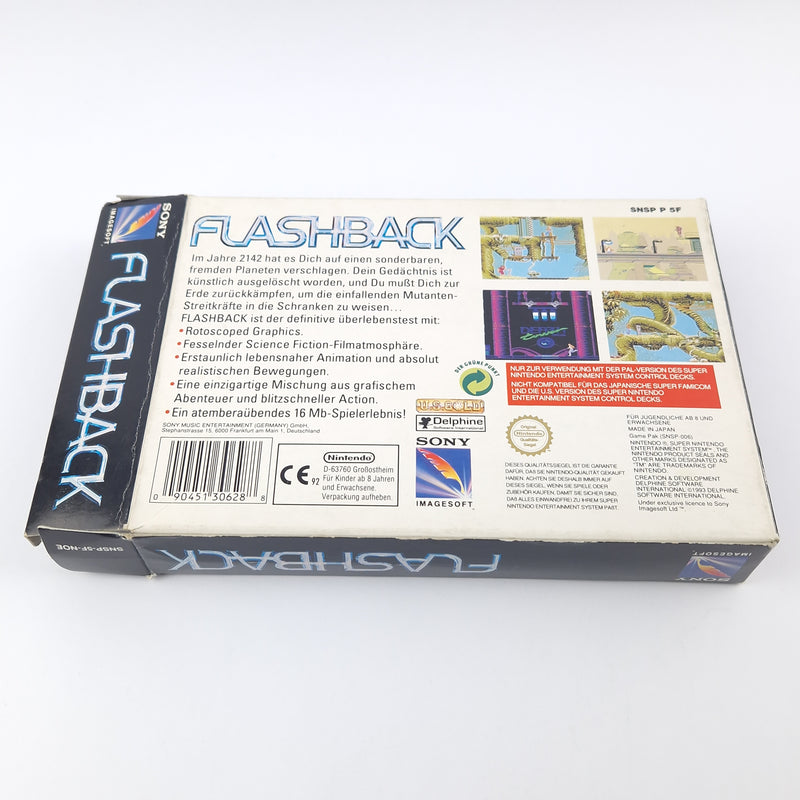 Super Nintendo Game: Flashback - Module Instructions OVP cib / SNES PAL NOE