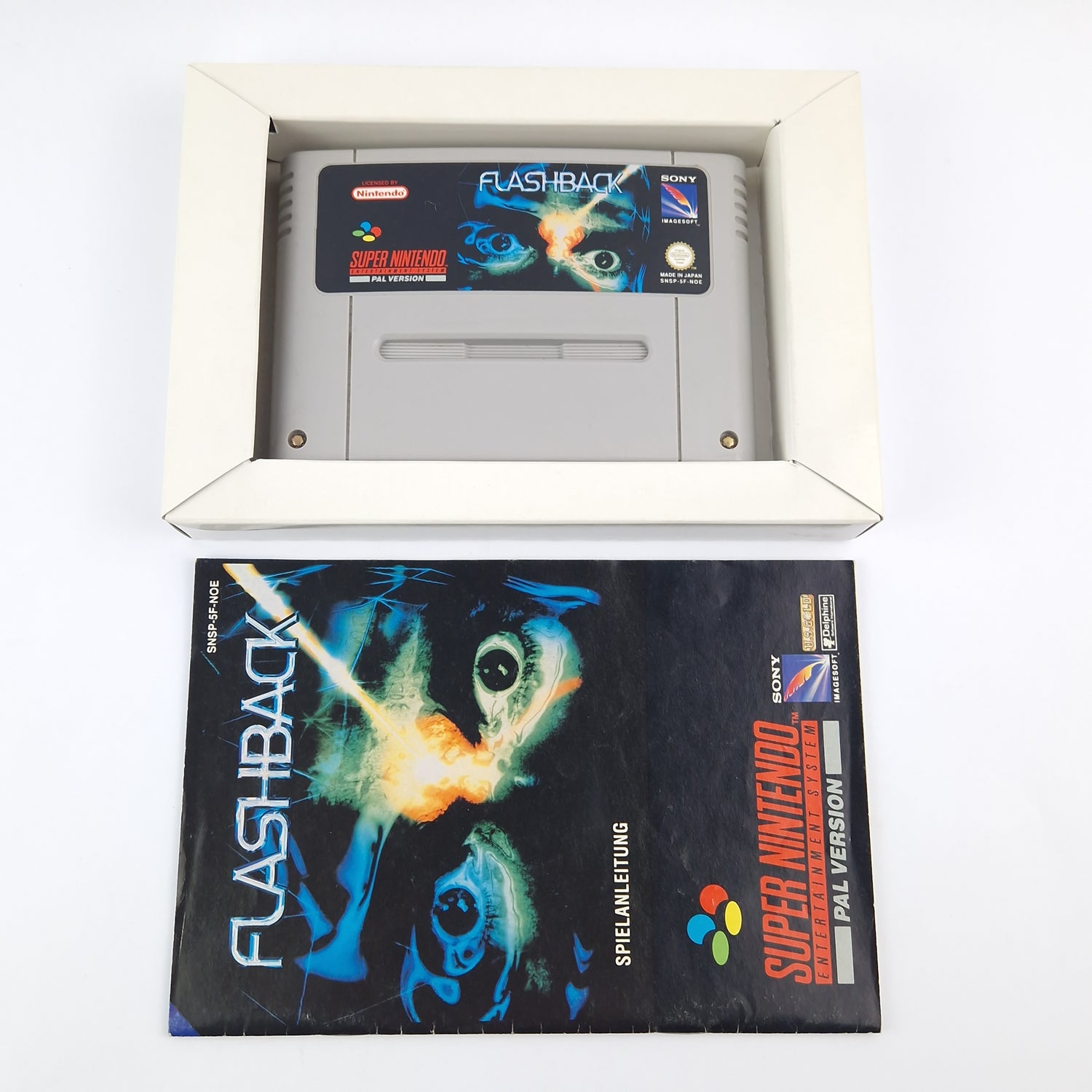 Super Nintendo Game: Flashback - Module Instructions OVP cib / SNES PAL NOE