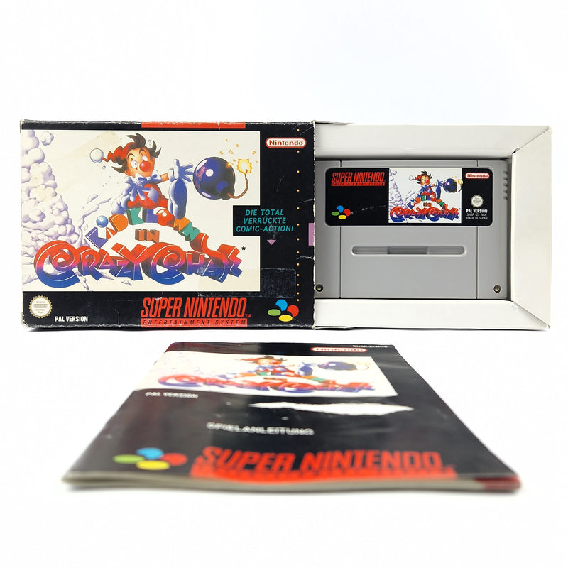 Super Nintendo Game: Kid Klown in Crazy Chase - Module Instructions OVP SNES NOE