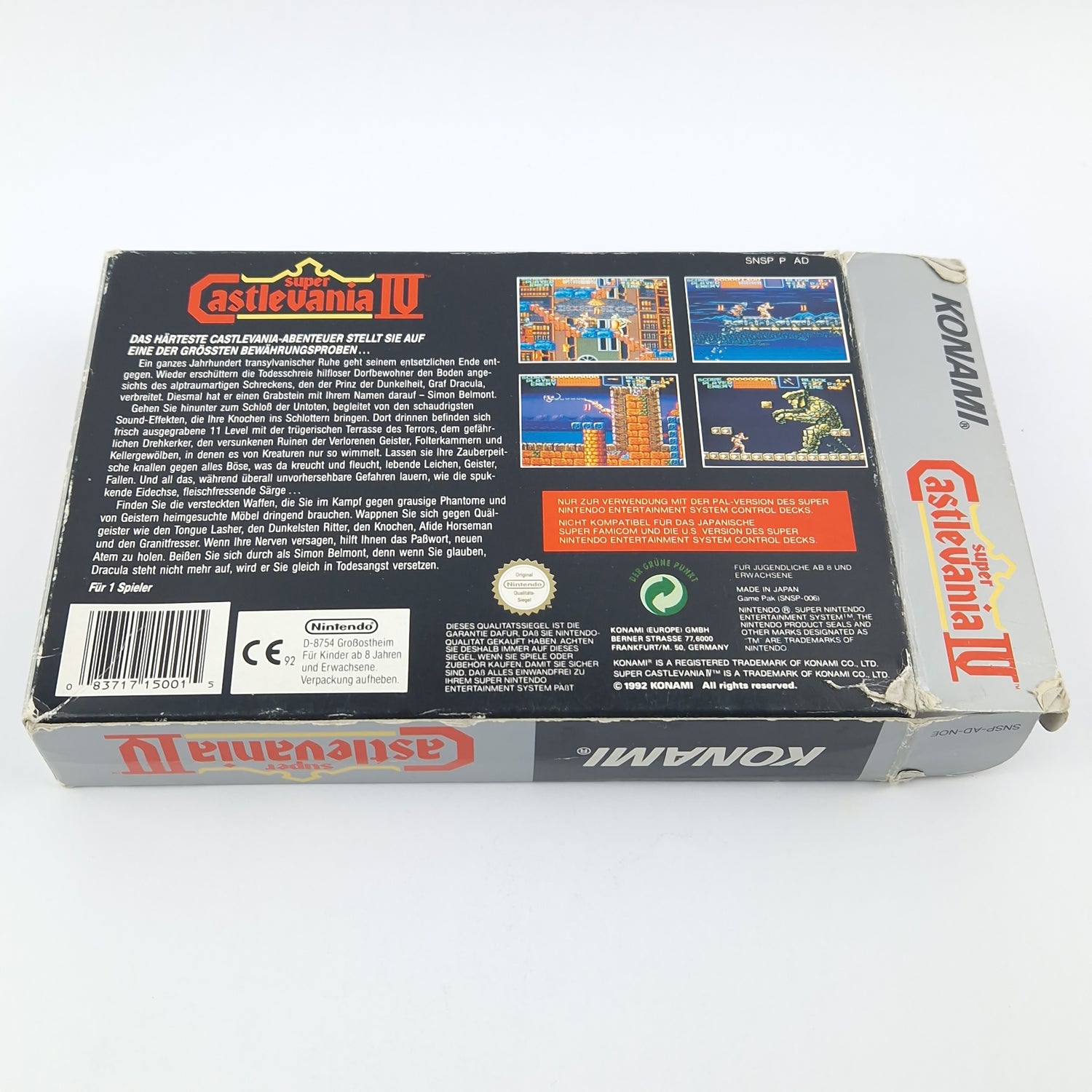 Super Nintendo Game: Super Castlevania IV 4 - Module Instructions OVP / SNES NOE