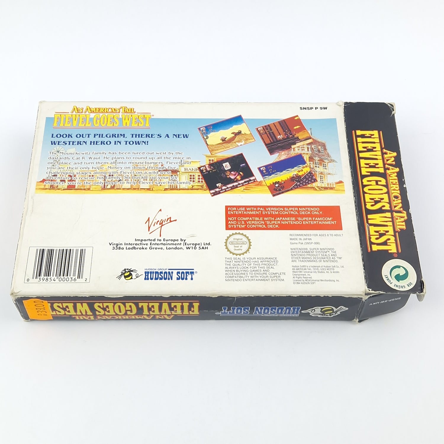 Super Nintendo Game: An American Tail Fievel Goes West - Module Instructions OVP