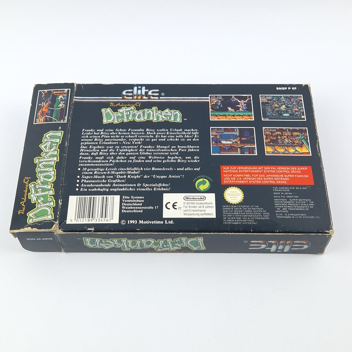 Super Nintendo Game: Dr. Franken - Module instructions OVP cib / SNES PAL NOE