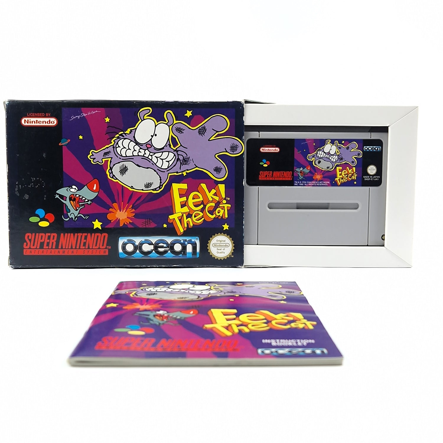 Super Nintendo Spiel : EEk! The Cat - Modul Anleitung OVP cib / SNES PAL UKV