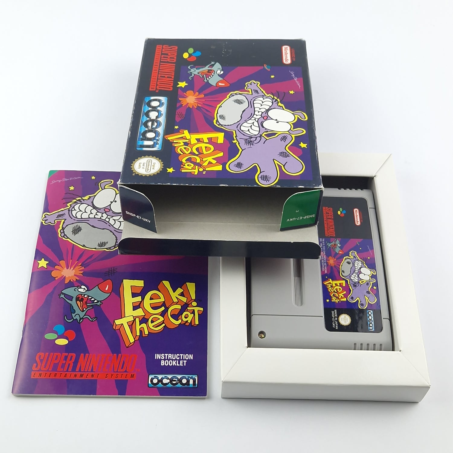 Super Nintendo Spiel : EEk! The Cat - Modul Anleitung OVP cib / SNES PAL UKV