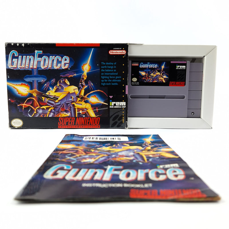 Super Nintendo Game: Gun Force - Module Instructions OVP cib / SNES NTSC-U/C USA