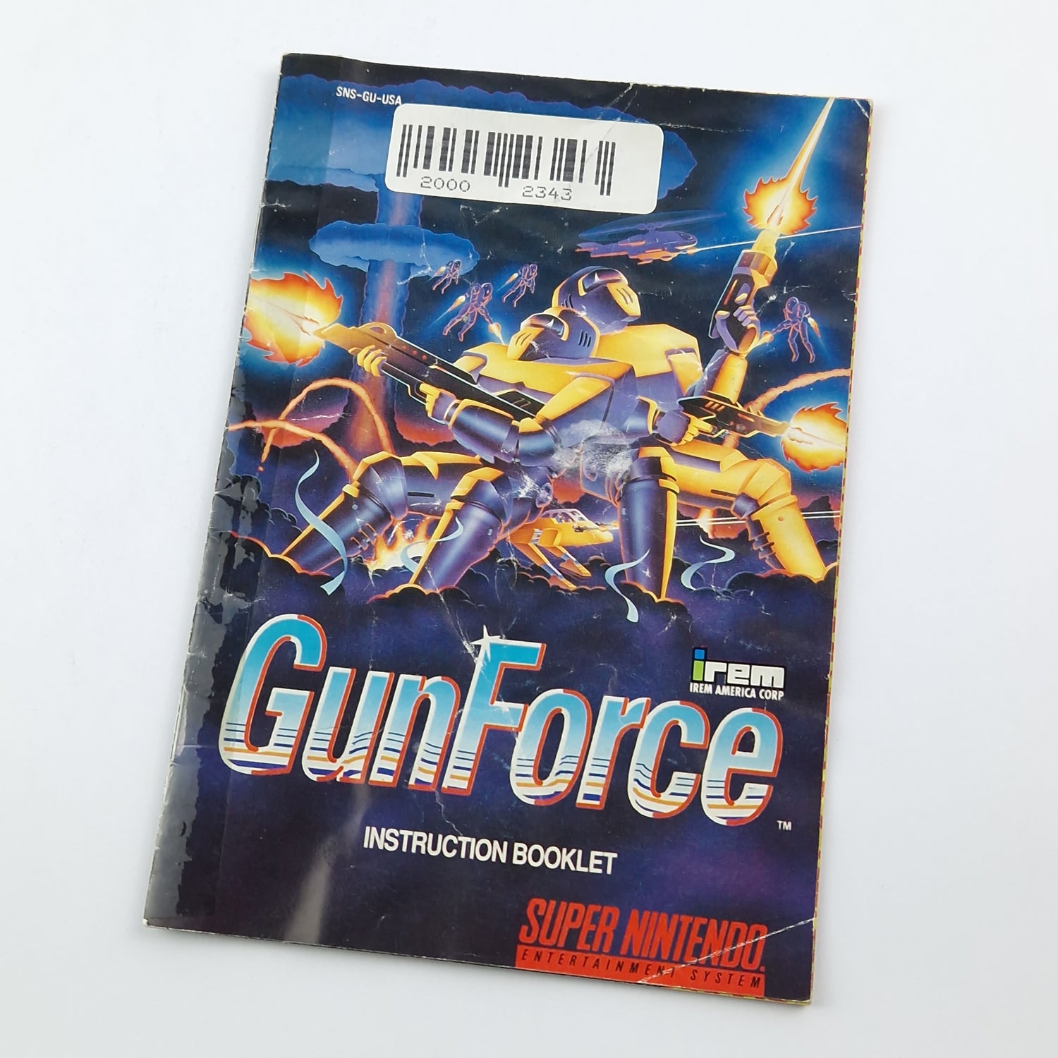 Super Nintendo Game: Gun Force - Module Instructions OVP cib / SNES NTSC-U/C USA