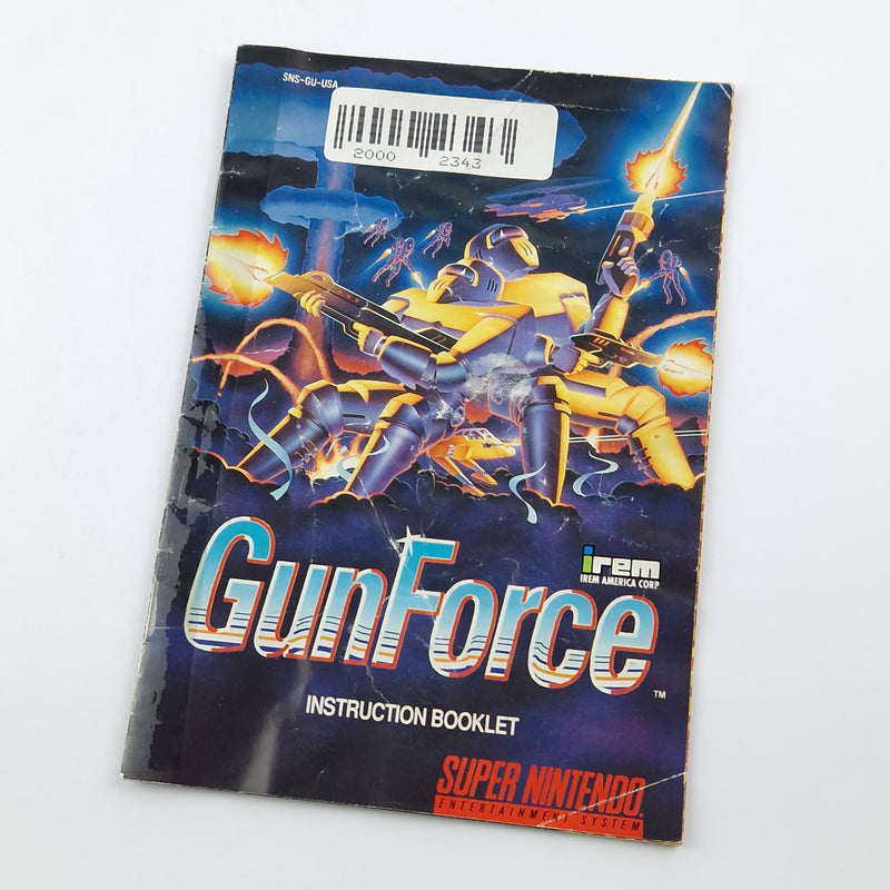 Super Nintendo Game: Gun Force - Module Instructions OVP cib / SNES NTSC-U/C USA