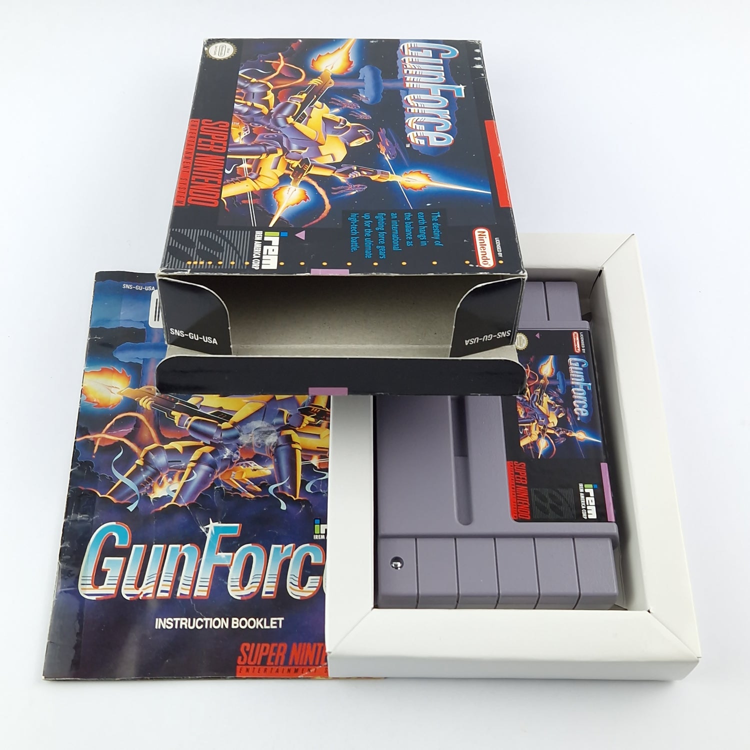 Super Nintendo Game: Gun Force - Module Instructions OVP cib / SNES NTSC-U/C USA