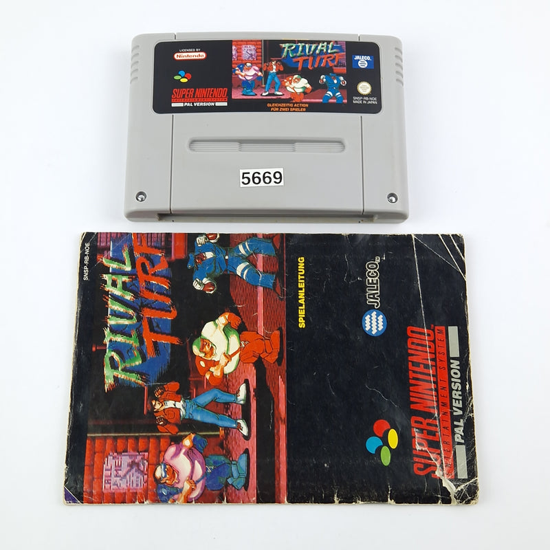 Super Nintendo Spiel : Rival Turf + Anleitung - Modul / Cartridge / Manual SNES