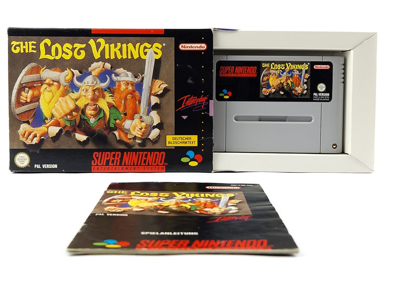 Super Nintendo Game: The Lost Vikings - Module Instructions OVP cib SNES NOE