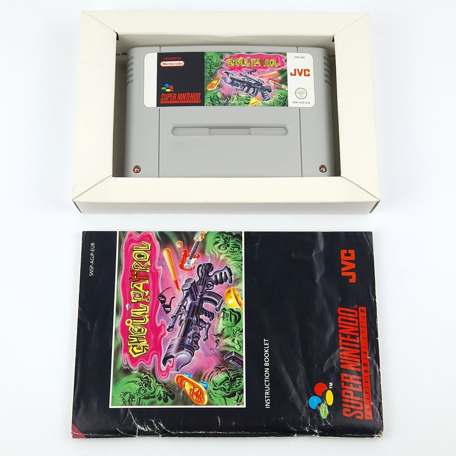 Super Nintendo Game: Ghoul Patrol - Module Instructions OVP cib / SNES PAL EUR