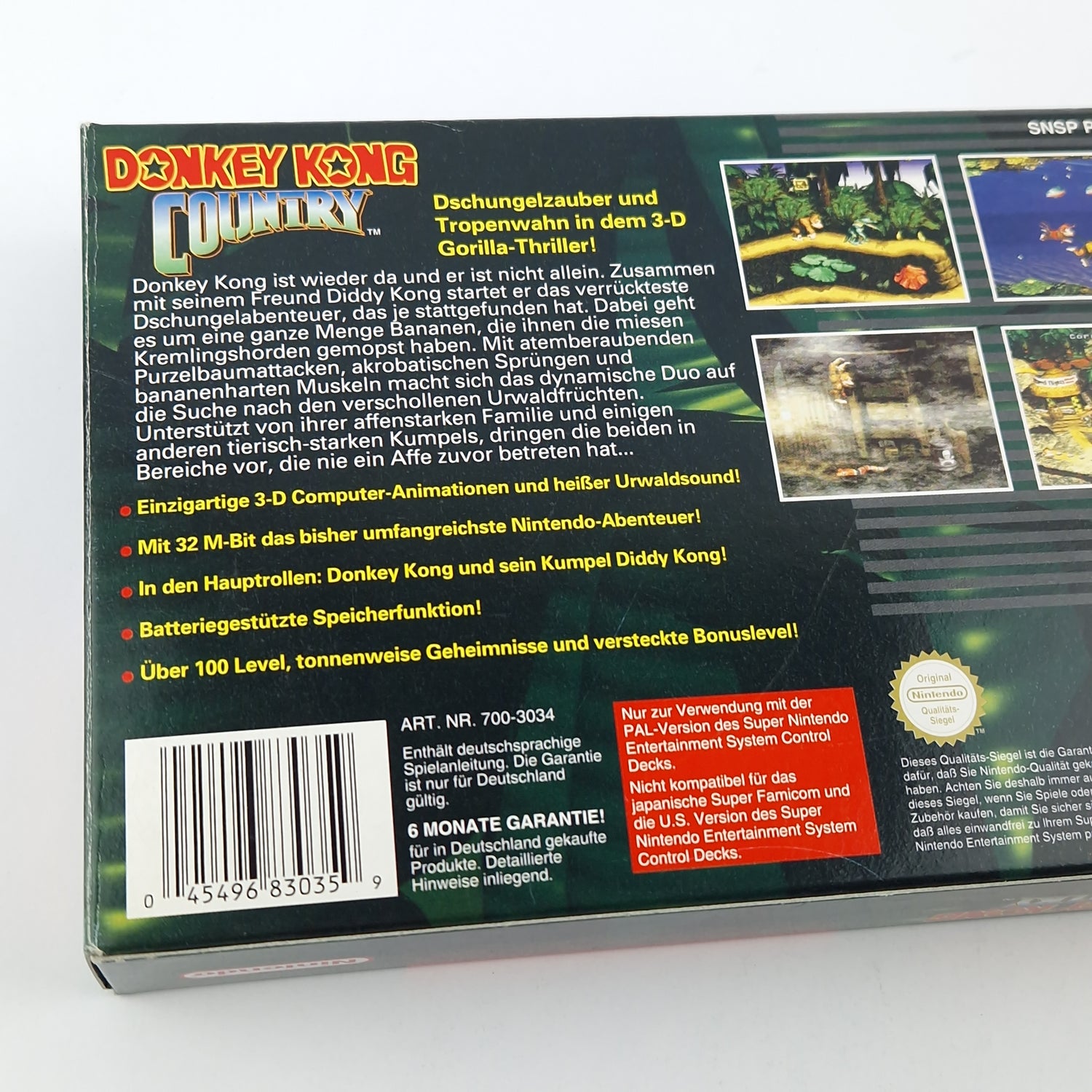 Super Nintendo Game: Donkey Kong Country 1 - Module Instructions OVP cib SNES NOE