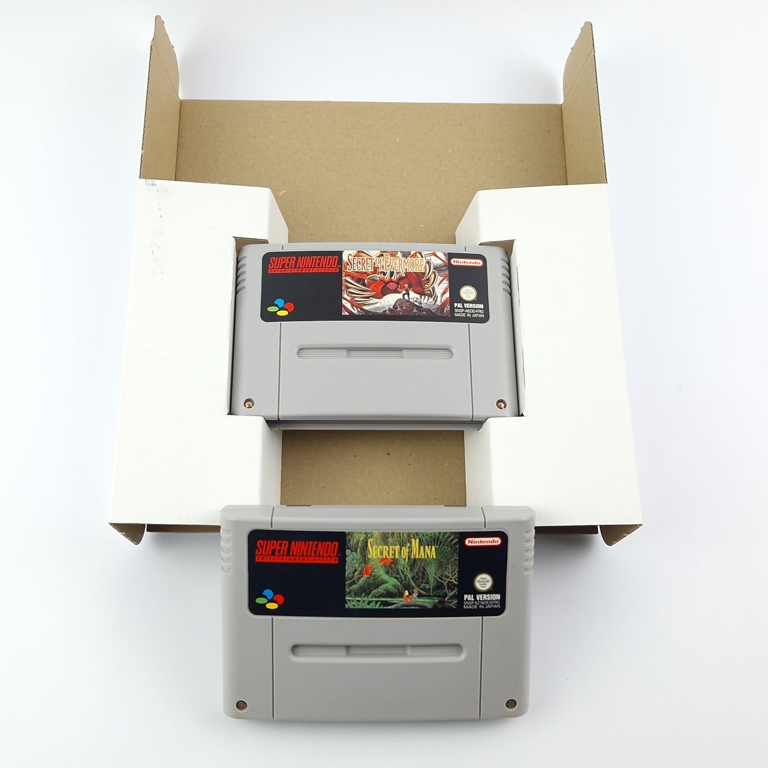 Super Nintendo Games: Secret of Evermore & Secret of Mana - OVP SNES Big Box